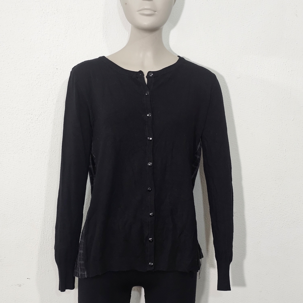 AMICI MADE IN ITALY Black Button-Up Cardigan